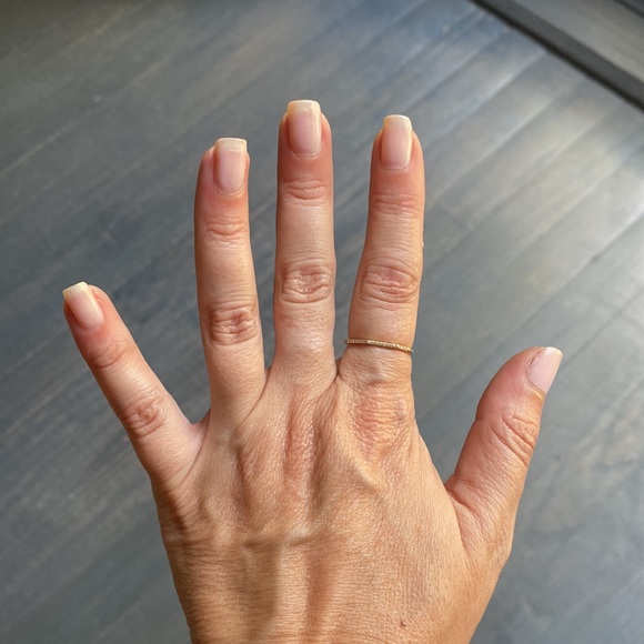 REAL DIAMONDS solid YELLOW GOLD ring  6.5 6 1/2 band pavè diamond stones kt - Picture 8 of 13